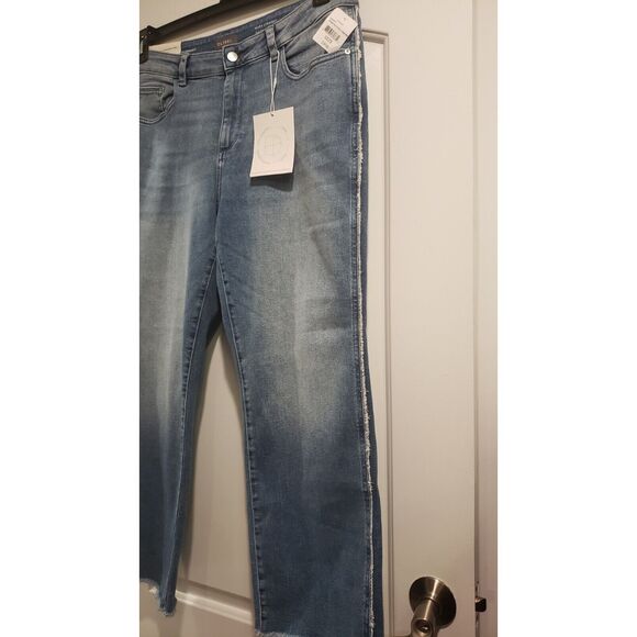 DL1961 Mara Straight High Rise Instasculpt Ankle-Dark Riviera Frayed Size18W NWT - Picture 7 of 9